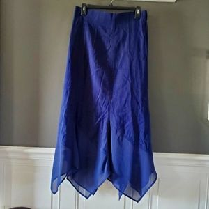 CHICO'S Kendra uneven sheer hem linen skirt 0